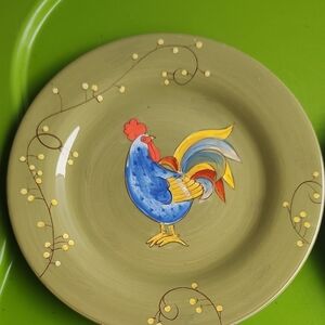 Colorful Rooster Decorative Plate